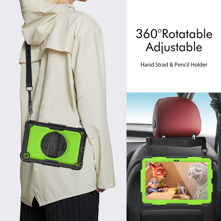 For Lenovo Tab M10 Plus 10.6 Gen 3rd Silicone Hybrid PC Tablet Case with Shoulder Strap(Yellow Green PC) - Lenovo by PMC TechLife | Online Shopping South Africa | PMC TechLife | Buy Now Pay Later Mobicred