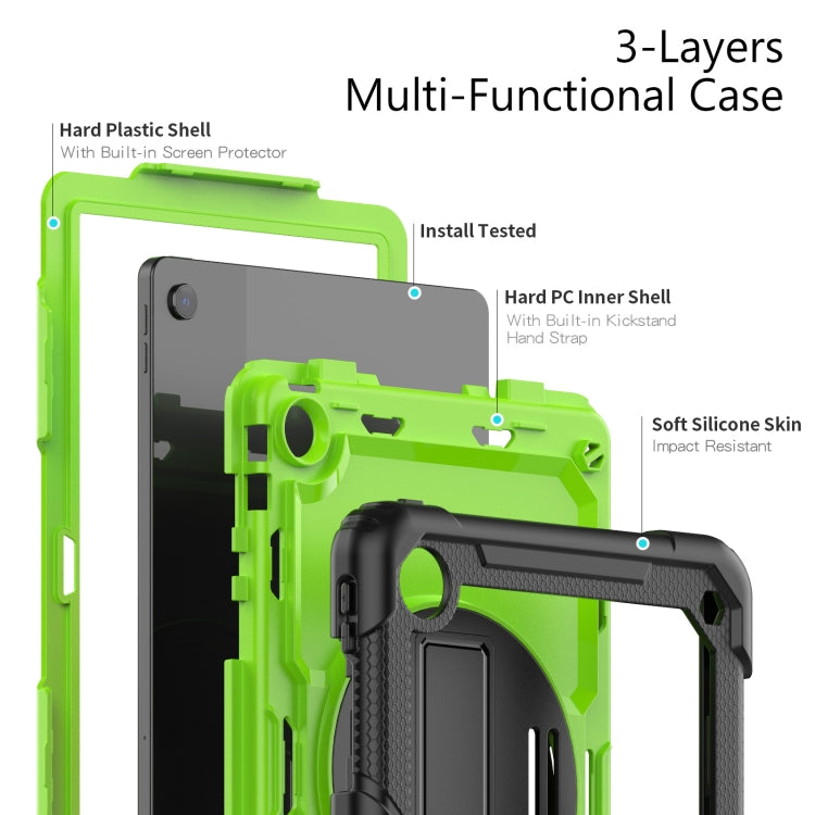 For Lenovo Tab M10 Plus 10.6 Gen 3rd Silicone Hybrid PC Tablet Case with Shoulder Strap(Yellow Green PC) - Lenovo by PMC TechLife | Online Shopping South Africa | PMC TechLife | Buy Now Pay Later Mobicred