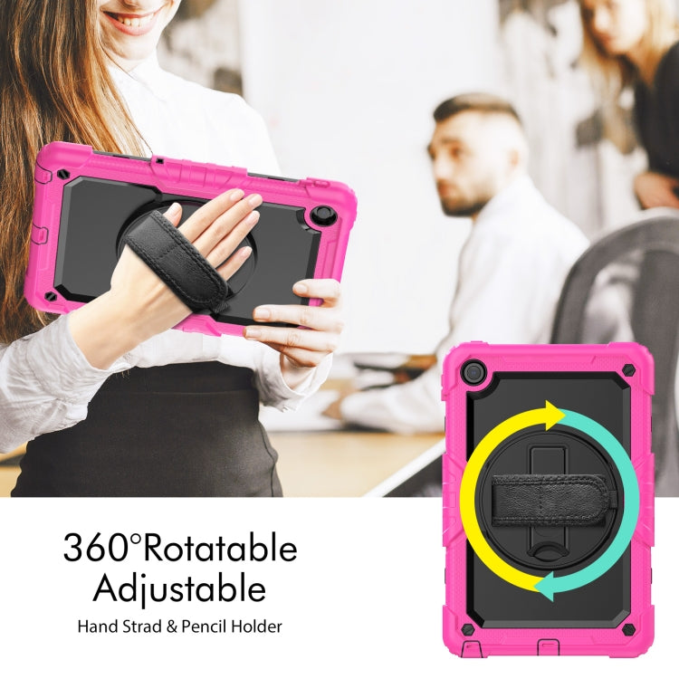 For Lenovo Tab M10 Plus 10.6 Gen 3rd Silicone Hybrid PC Tablet Case with Shoulder Strap(Rose Red) - Lenovo by PMC TechLife | Online Shopping South Africa | PMC TechLife | Buy Now Pay Later Mobicred