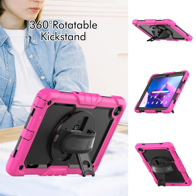 For Lenovo Tab M10 Plus 10.6 Gen 3rd Silicone Hybrid PC Tablet Case with Shoulder Strap(Rose Red) - Lenovo by PMC TechLife | Online Shopping South Africa | PMC TechLife | Buy Now Pay Later Mobicred