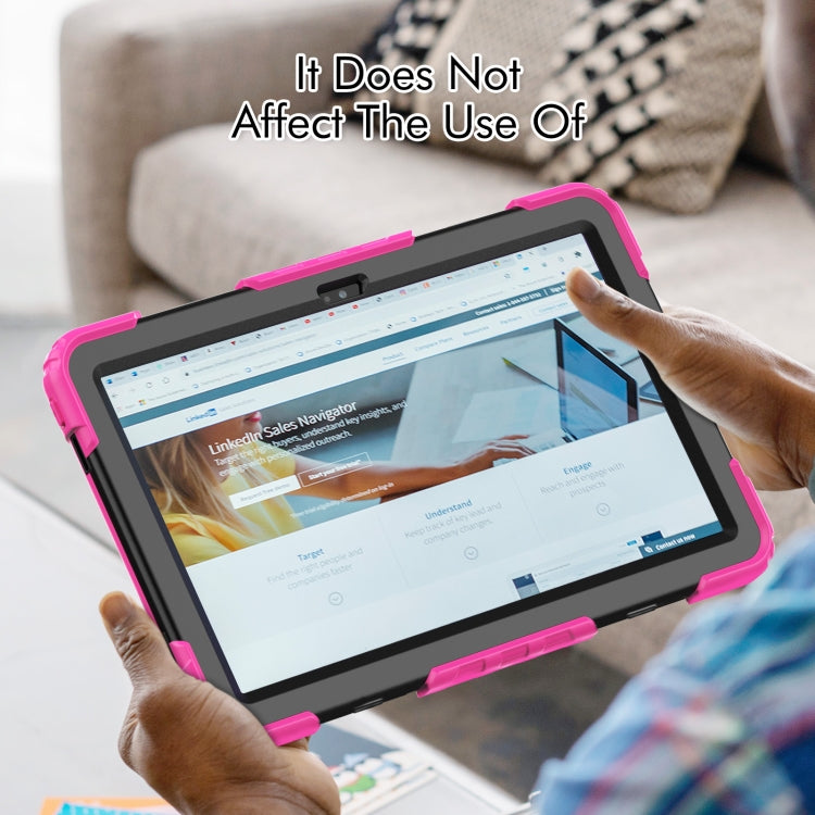 For Lenovo Tab M10 Plus 10.6 Gen 3rd Silicone Hybrid PC Tablet Case with Shoulder Strap(Rose Red) - Lenovo by PMC TechLife | Online Shopping South Africa | PMC TechLife | Buy Now Pay Later Mobicred
