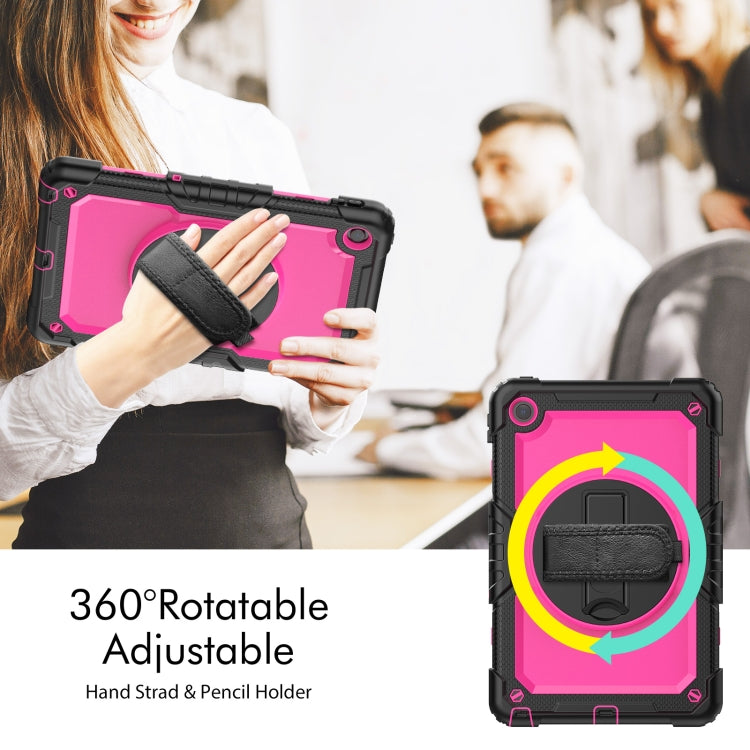 For Lenovo Tab M10 Plus 10.6 Gen 3rd Silicone Hybrid PC Tablet Case with Shoulder Strap(Rose Red PC) - Lenovo by PMC TechLife | Online Shopping South Africa | PMC TechLife | Buy Now Pay Later Mobicred