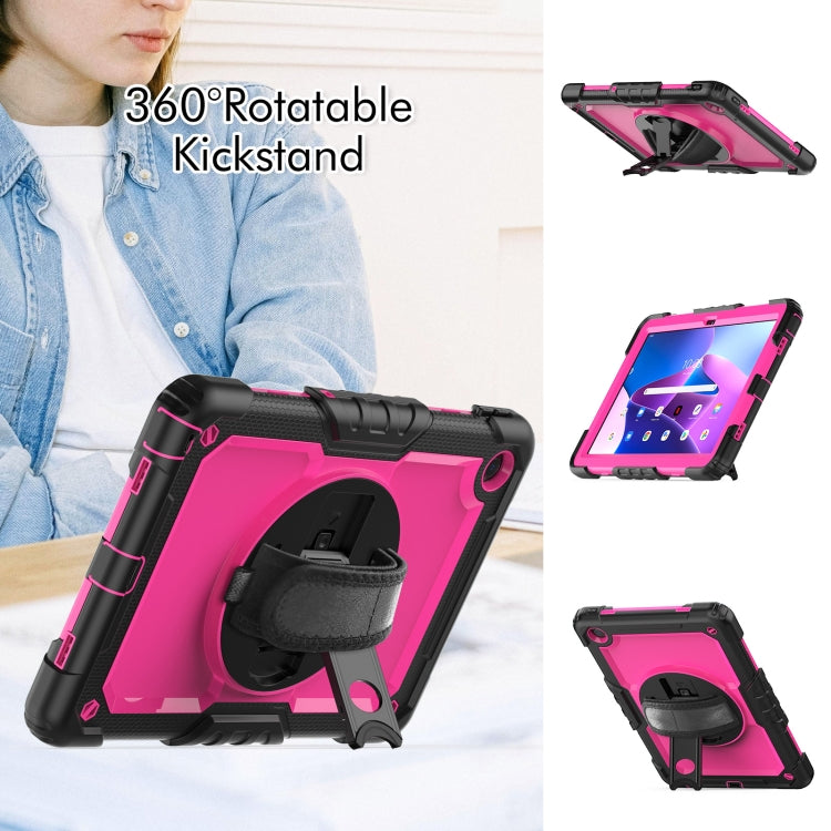 For Lenovo Tab M10 Plus 10.6 Gen 3rd Silicone Hybrid PC Tablet Case with Shoulder Strap(Rose Red PC) - Lenovo by PMC TechLife | Online Shopping South Africa | PMC TechLife | Buy Now Pay Later Mobicred