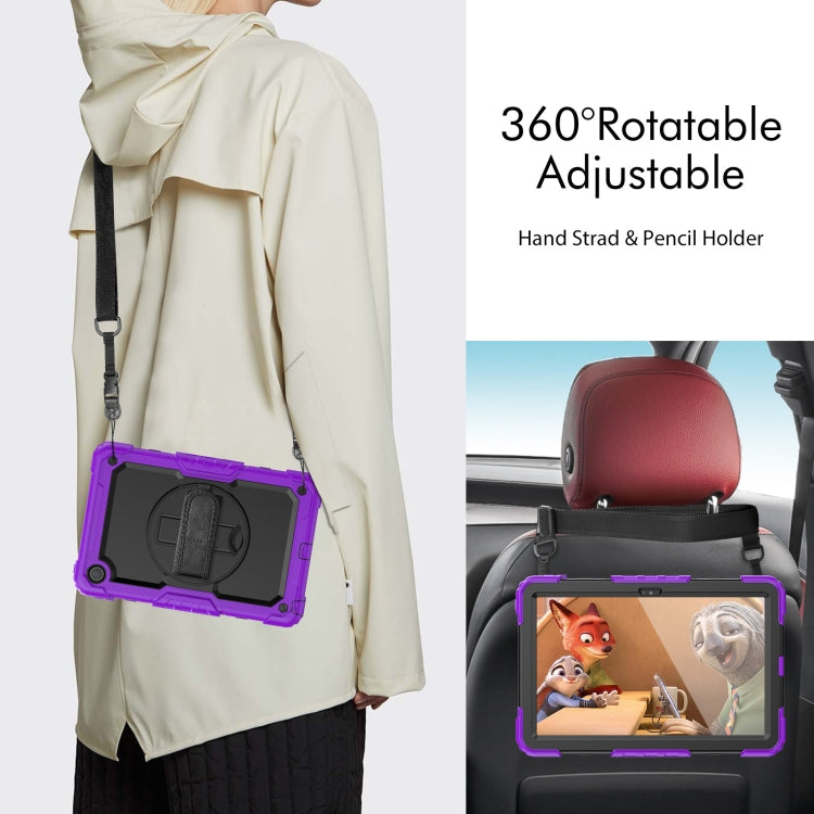 For Lenovo Tab M10 Plus 10.6 Gen 3rd Silicone Hybrid PC Tablet Case with Shoulder Strap(Purple) - Lenovo by PMC TechLife | Online Shopping South Africa | PMC TechLife | Buy Now Pay Later Mobicred