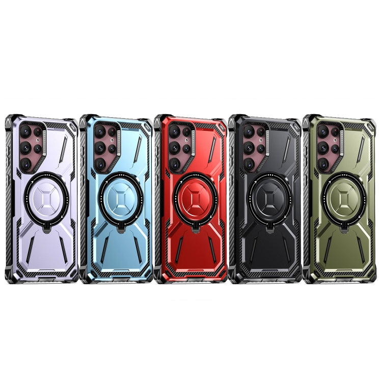 For Samsung Galaxy S23 Ultra 5G Armor Series Holder Phone Case with Back Clip(Red) - Galaxy S23 Ultra 5G Cases by PMC TechLife | Online Shopping South Africa | PMC TechLife