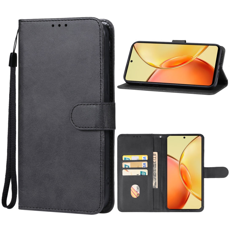 For vivo Y36 India Leather Phone Case(Black) - vivo Cases by PMC Jewellery | Online Shopping South Africa | PMC Jewellery