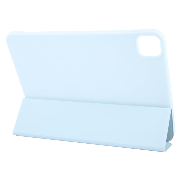 For iPad Air 11 2025 / 2024 GEBEI 3-folding Holder Shockproof Flip Leather Tablet Case(Sky Blue) - iPad Air 11 2025 / 2024 Cases by GEBEI | Online Shopping South Africa | PMC TechLife | Buy Now Pay Later Mobicred
