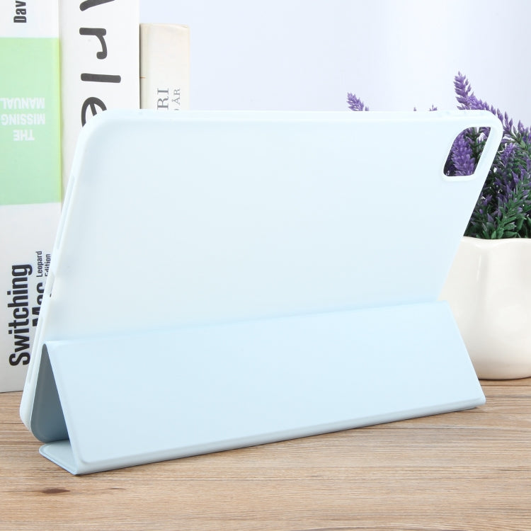 For iPad Air 11 2025 / 2024 GEBEI 3-folding Holder Shockproof Flip Leather Tablet Case(Sky Blue) - iPad Air 11 2025 / 2024 Cases by GEBEI | Online Shopping South Africa | PMC TechLife | Buy Now Pay Later Mobicred