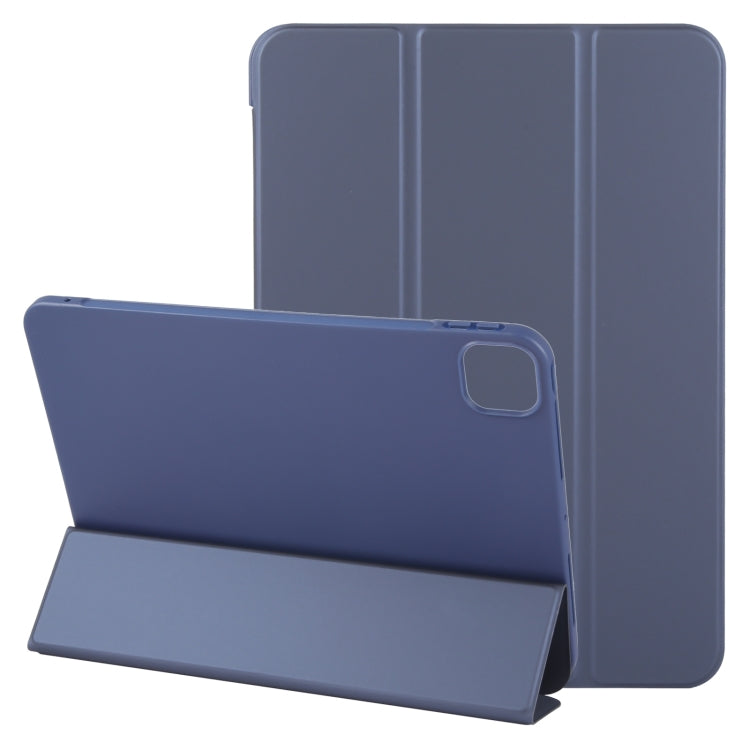 For iPad Pro 11 2024 GEBEI 3-folding Holder Shockproof Flip Leather Tablet Case(Dark Blue) - iPad Pro 11 2024 Cases by GEBEI | Online Shopping South Africa | PMC TechLife | Buy Now Pay Later Mobicred