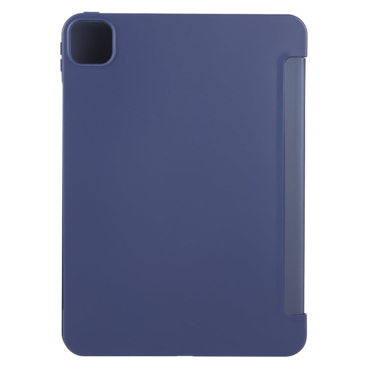 For iPad Pro 11 2024 GEBEI 3-folding Holder Shockproof Flip Leather Tablet Case(Dark Blue) - iPad Pro 11 2024 Cases by GEBEI | Online Shopping South Africa | PMC TechLife | Buy Now Pay Later Mobicred