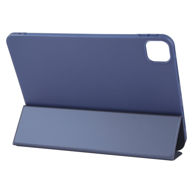 For iPad Pro 11 2024 GEBEI 3-folding Holder Shockproof Flip Leather Tablet Case(Dark Blue) - iPad Pro 11 2024 Cases by GEBEI | Online Shopping South Africa | PMC TechLife | Buy Now Pay Later Mobicred