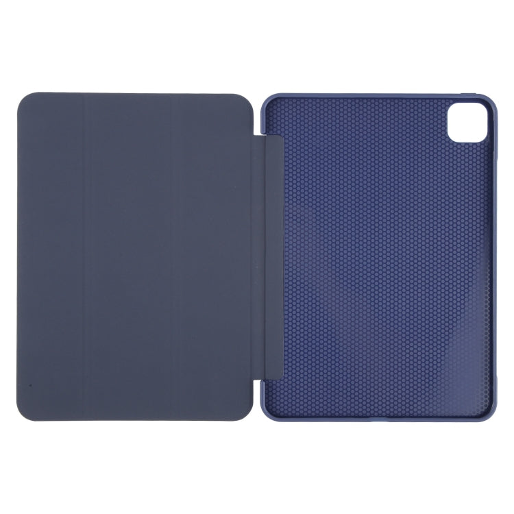 For iPad Pro 11 2024 GEBEI 3-folding Holder Shockproof Flip Leather Tablet Case(Dark Blue) - iPad Pro 11 2024 Cases by GEBEI | Online Shopping South Africa | PMC TechLife | Buy Now Pay Later Mobicred