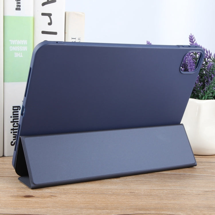 For iPad Pro 11 2024 GEBEI 3-folding Holder Shockproof Flip Leather Tablet Case(Dark Blue) - iPad Pro 11 2024 Cases by GEBEI | Online Shopping South Africa | PMC TechLife | Buy Now Pay Later Mobicred