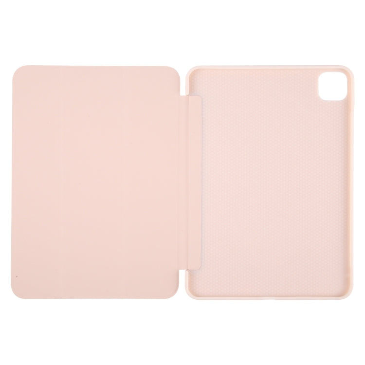 For iPad Pro 11 2024 GEBEI 3-folding Holder Shockproof Flip Leather Tablet Case(Pink) - iPad Pro 11 2024 Cases by GEBEI | Online Shopping South Africa | PMC TechLife | Buy Now Pay Later Mobicred