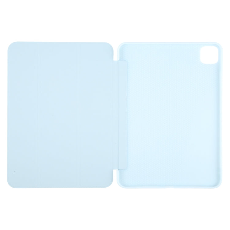 For iPad Air 13 2024 GEBEI 3-folding Holder Shockproof Flip Leather Tablet Case(Sky Blue) - iPad Air 13 2024 Cases by GEBEI | Online Shopping South Africa | PMC TechLife | Buy Now Pay Later Mobicred