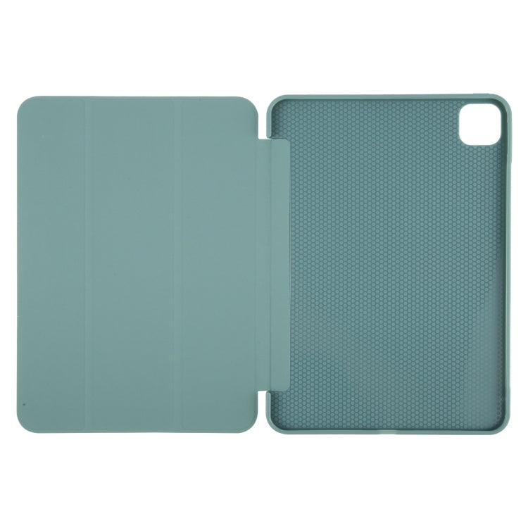 For iPad Air 13 2025 / 2024 GEBEI 3-folding Holder Shockproof Flip Leather Tablet Case(Dark Green) - iPad Air 13 2025 / 2024 Cases by GEBEI | Online Shopping South Africa | PMC TechLife | Buy Now Pay Later Mobicred
