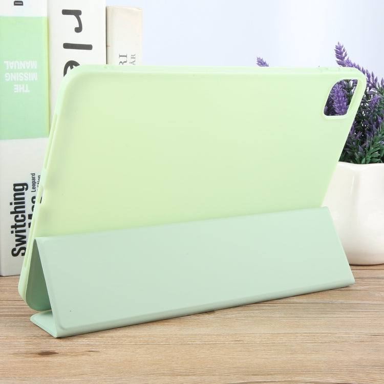 For iPad Air 13 2025 / 2024 GEBEI 3-folding Holder Shockproof Flip Leather Tablet Case(Green) - iPad Air 13 2025 / 2024 Cases by GEBEI | Online Shopping South Africa | PMC TechLife | Buy Now Pay Later Mobicred