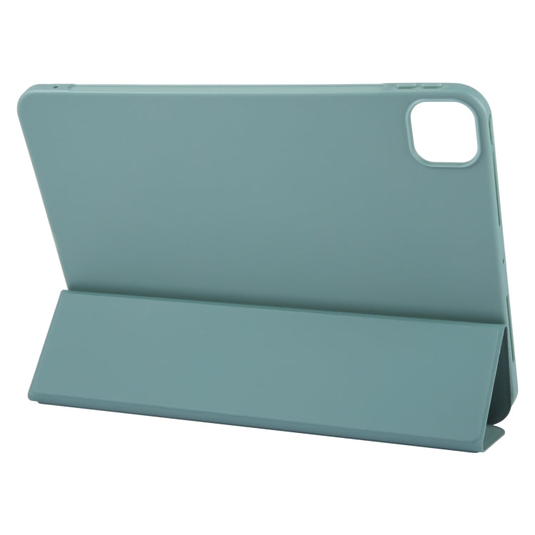 For iPad Pro 13 2024 GEBEI 3-folding Holder Shockproof Flip Leather Tablet Case(Dark Green) - iPad Pro 13 2024 Cases by GEBEI | Online Shopping South Africa | PMC Jewellery | Buy Now Pay Later Mobicred