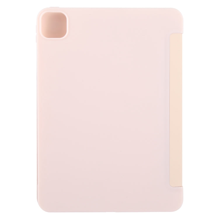 For iPad Pro 13 2024 GEBEI 3-folding Holder Shockproof Flip Leather Tablet Case(Pink) - iPad Pro 13 2024 Cases by GEBEI | Online Shopping South Africa | PMC TechLife | Buy Now Pay Later Mobicred