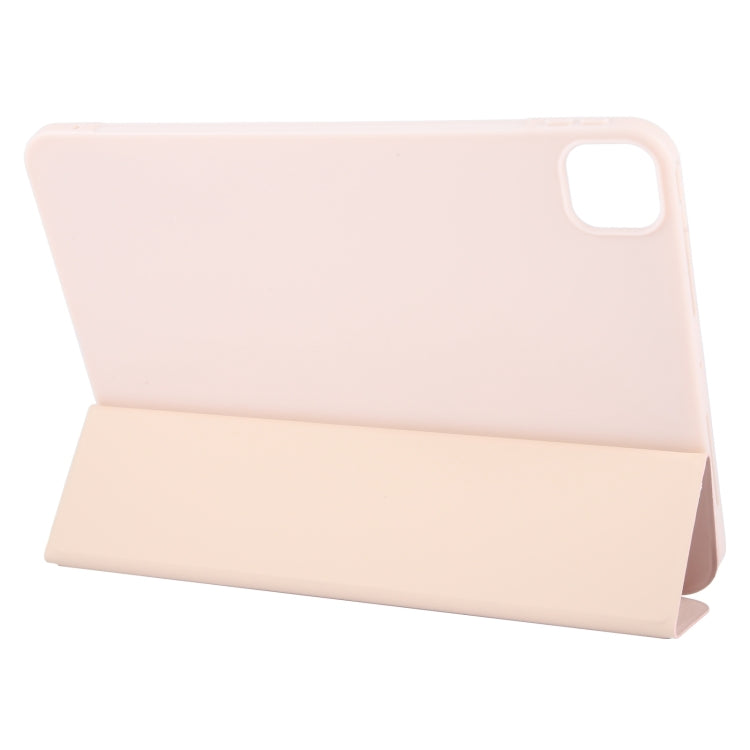 For iPad Pro 13 2024 GEBEI 3-folding Holder Shockproof Flip Leather Tablet Case(Pink) - iPad Pro 13 2024 Cases by GEBEI | Online Shopping South Africa | PMC Jewellery | Buy Now Pay Later Mobicred