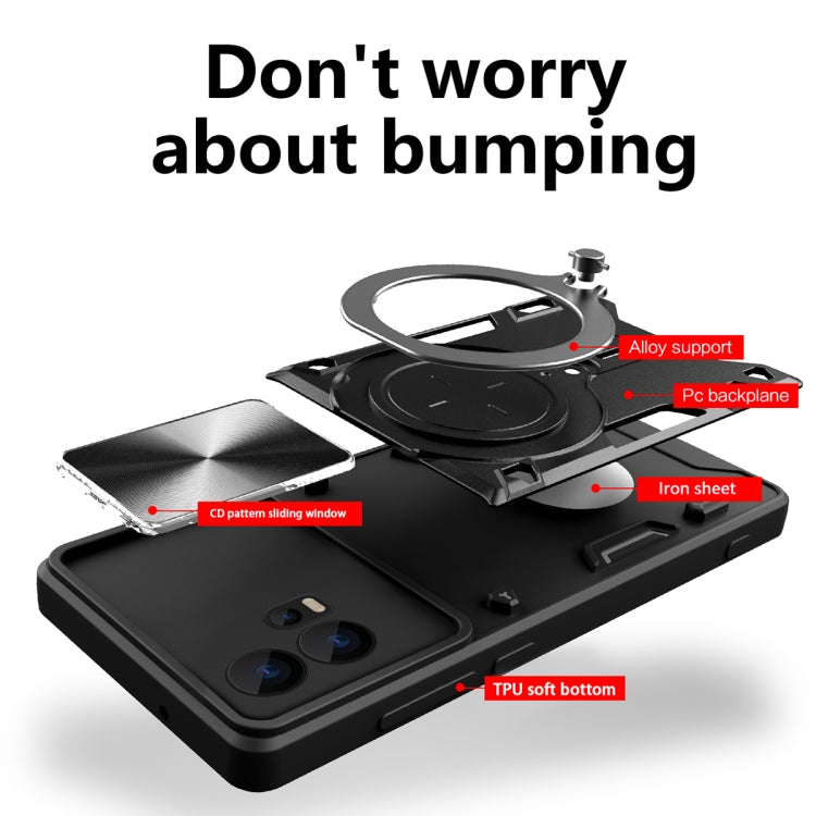 For Motorola Edge 30 Fusion CD Texture Sliding Camshield Magnetic Holder Phone Case(Red) - free shipping - PMC TechLife - Order now!