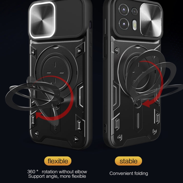 For Motorola Edge 20 Lite CD Texture Sliding Camshield Magnetic Holder Phone Case(Silver) - free shipping - PMC TechLife - Order now!