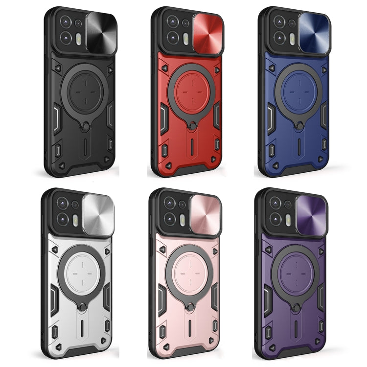 For Motorola Edge 20 Lite CD Texture Sliding Camshield Magnetic Holder Phone Case(Purple) - free shipping - PMC TechLife - Order now!