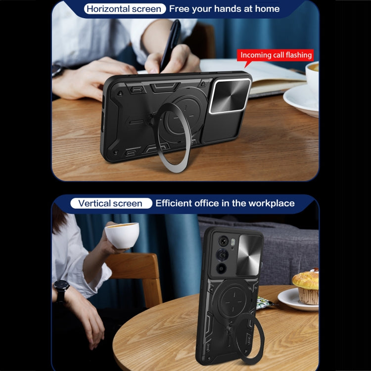 For Motorola Edge 30 Pro CD Texture Sliding Camshield Magnetic Holder Phone Case(Purple) - free shipping - PMC TechLife - Order now!