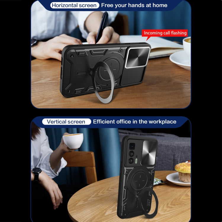 For Motorola Edge 20 Pro CD Texture Sliding Camshield Magnetic Holder Phone Case(Silver) - free shipping - PMC TechLife - Order now!