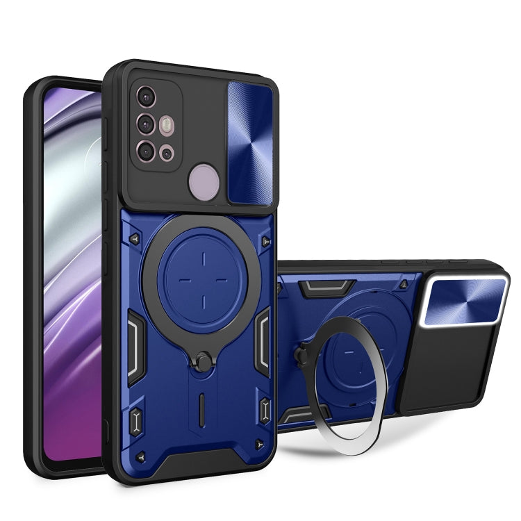 For Motorola Moto G30 / G20 / G10 CD Texture Sliding Camshield Magnetic Holder Phone Case(Blue) - free shipping - PMC TechLife - Order now!
