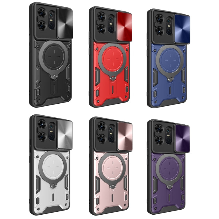 For Motorola Edge 50 Pro Global CD Texture Sliding Camshield Magnetic Holder Phone Case(Purple) - free shipping - PMC TechLife - Order now!