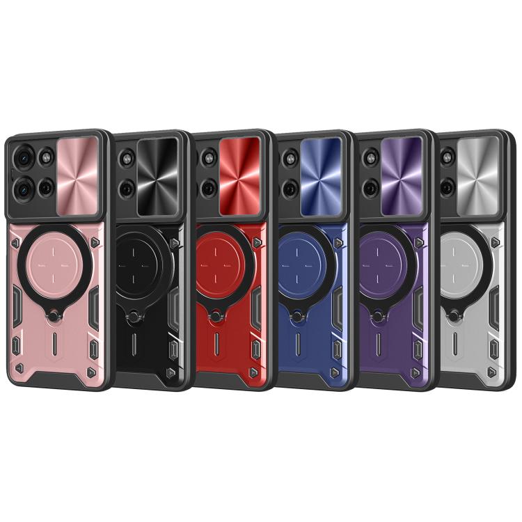 For Motorola Moto G75 5G CD Texture Sliding Camshield Magnetic Holder Phone Case(Blue) - free shipping - PMC TechLife - Order now!