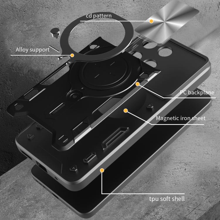 For Motorola Moto G75 5G CD Texture Sliding Camshield Magnetic Holder Phone Case(Blue) - free shipping - PMC TechLife - Order now!