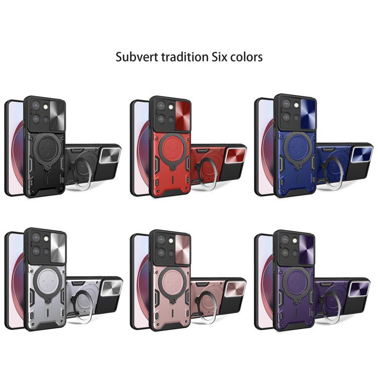 For Motorola Moto G 2025 CD Texture Sliding Camshield Magnetic Holder Phone Case(Black) - free shipping - PMC TechLife - Order now!