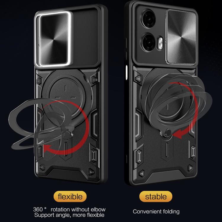 For Motorola Moto G24 Power CD Texture Sliding Camshield Magnetic Holder Phone Case(Black) - free shipping - PMC TechLife - Order now!