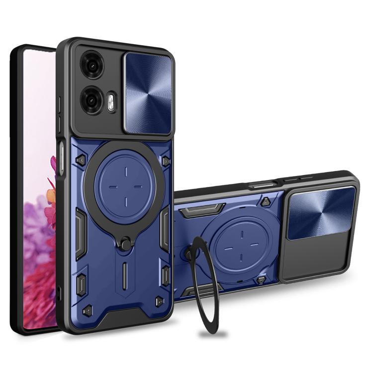 For Motorola Moto G24 Power CD Texture Sliding Camshield Magnetic Holder Phone Case(Blue) - free shipping - PMC TechLife - Order now!