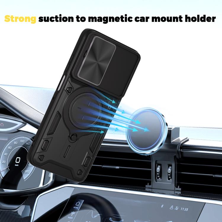 For Motorola Moto G56 5G CD Texture Sliding Camshield Magnetic Holder Phone Case(Blue) - free shipping - PMC TechLife - Order now!