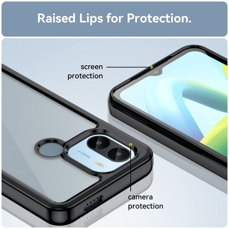 For Xiaomi Redmi A2+ Colorful Series Acrylic Hybrid TPU Phone Case(Black) - Xiaomi Cases by PMC TechLife | Online Shopping South Africa | PMC TechLife | Buy Now Pay Later Mobicred
