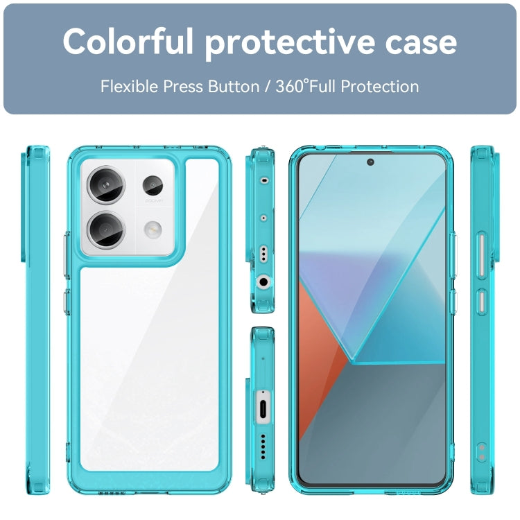 For Xiaomi Redmi Note 13 Pro 5G Colorful Series Acrylic Hybrid TPU Phone Case(Transparent Blue) - Note 13 Pro Cases by PMC Jewellery | Online Shopping South Africa | PMC Jewellery | Buy Now Pay Later Mobicred