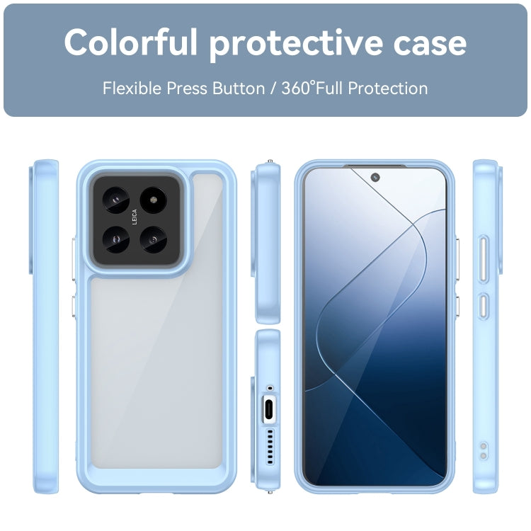 For Xiaomi 14 Colorful Series Acrylic Hybrid TPU Phone Case(Blue) - free shipping - PMC TechLife - Order now!