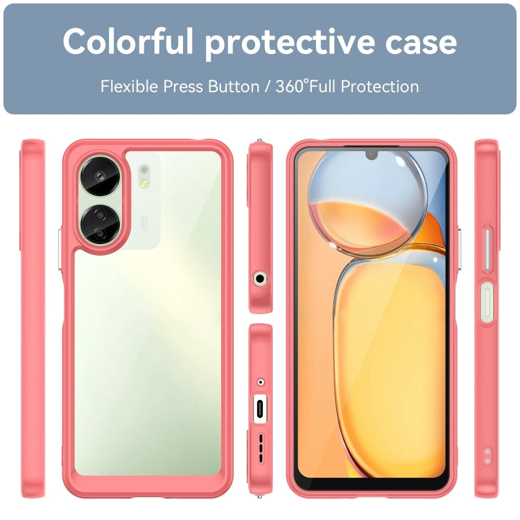 For Xiaomi Redmi 13C 4G Colorful Series Acrylic Hybrid TPU Phone Case(Red) - 13C Cases by PMC Jewellery | Online Shopping South Africa | PMC Jewellery | Buy Now Pay Later Mobicred