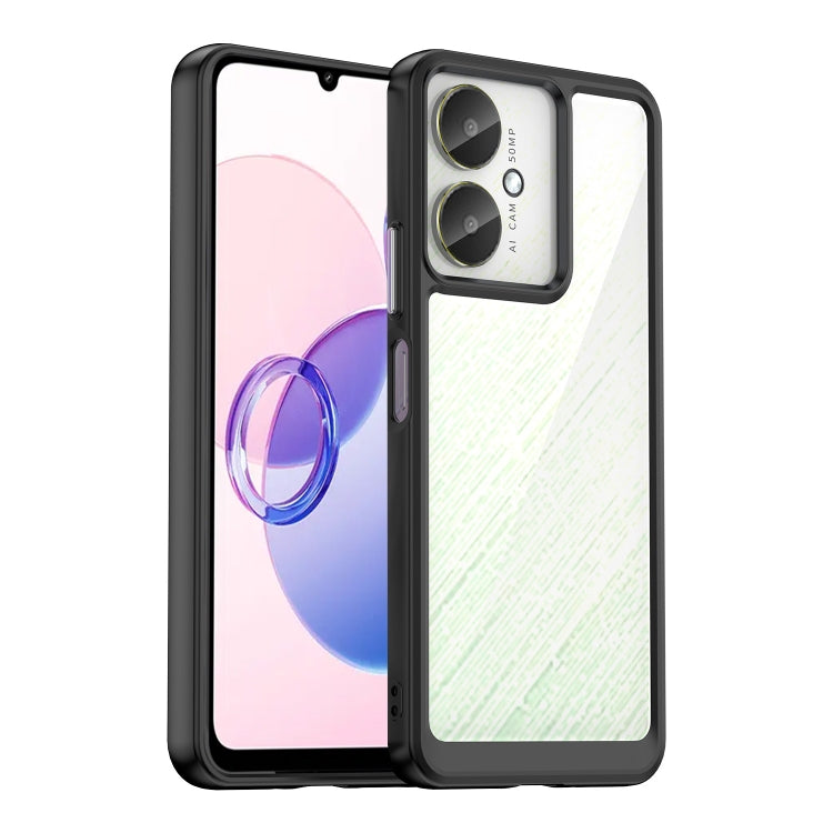 For Xiaomi Poco C65 Colorful Series Acrylic Hybrid TPU Phone Case(Black) - Xiaomi Cases by PMC TechLife | Online Shopping South Africa | PMC TechLife | Buy Now Pay Later Mobicred