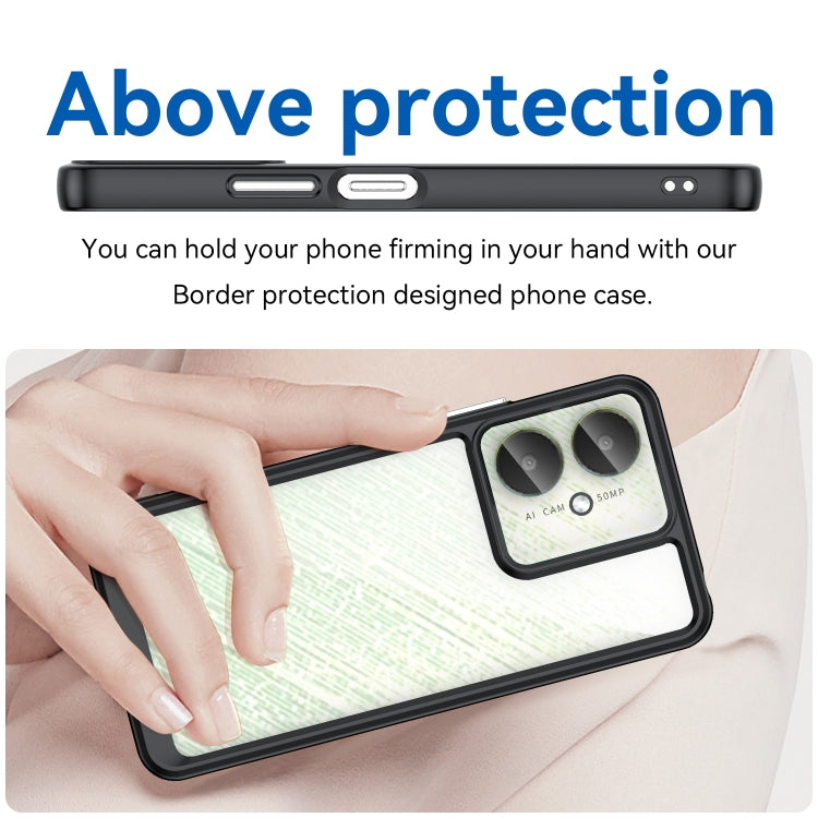 For Xiaomi Poco C65 Colorful Series Acrylic Hybrid TPU Phone Case(Black) - Xiaomi Cases by PMC TechLife | Online Shopping South Africa | PMC TechLife | Buy Now Pay Later Mobicred