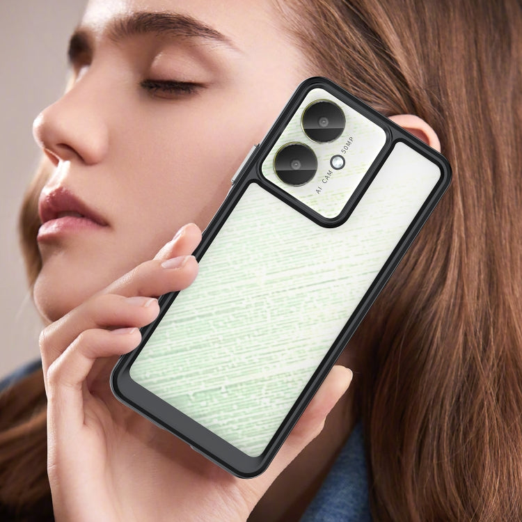 For Xiaomi Poco C65 Colorful Series Acrylic Hybrid TPU Phone Case(Black) - Xiaomi Cases by PMC TechLife | Online Shopping South Africa | PMC TechLife | Buy Now Pay Later Mobicred