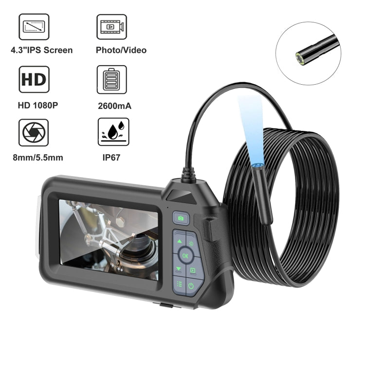 M60 4.3 inch Single Camera with Screen Endoscope, Length:10m(8mm) -  by PMC TechLife | Online Shopping South Africa | PMC TechLife | Buy Now Pay Later Mobicred