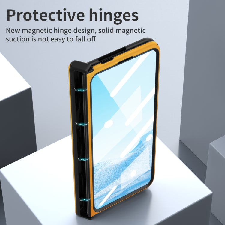For Google Pixel Fold Napa Texture All-inclusive Phone Case(Yellow) - Google Cases by PMC TechLife | Online Shopping South Africa | PMC TechLife | Buy Now Pay Later Mobicred