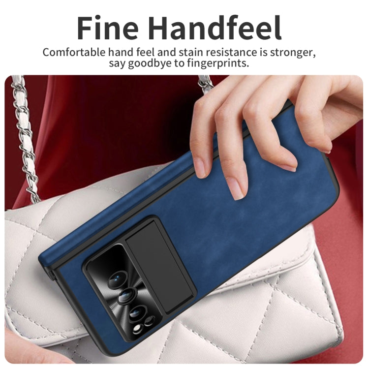 For Google Pixel Fold Napa Texture All-inclusive Phone Case(Blue) - Google Cases by PMC TechLife | Online Shopping South Africa | PMC TechLife | Buy Now Pay Later Mobicred