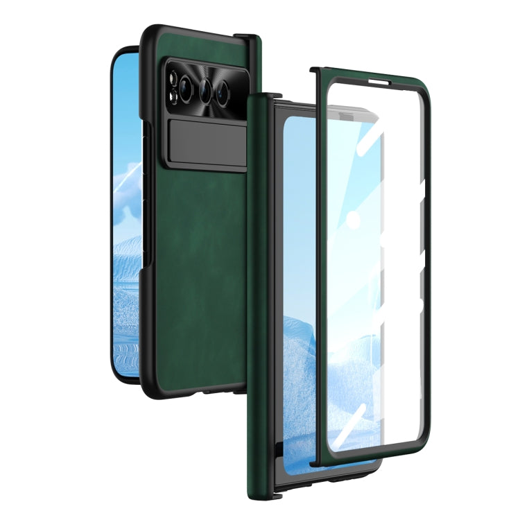 For Google Pixel Fold Napa Texture All-inclusive Phone Case(Green) - Google Cases by PMC TechLife | Online Shopping South Africa | PMC TechLife | Buy Now Pay Later Mobicred