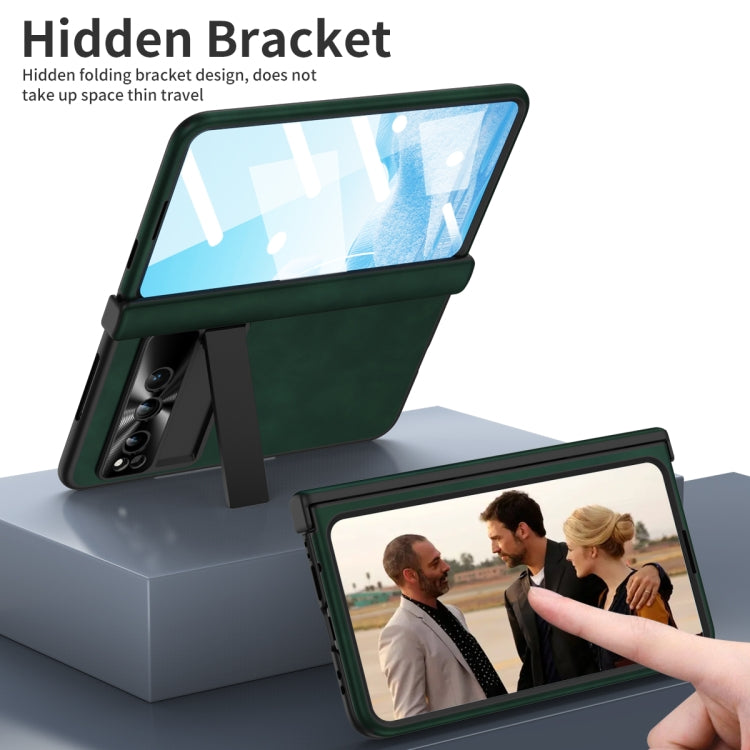 For Google Pixel Fold Napa Texture All-inclusive Phone Case(Green) - Google Cases by PMC TechLife | Online Shopping South Africa | PMC TechLife | Buy Now Pay Later Mobicred