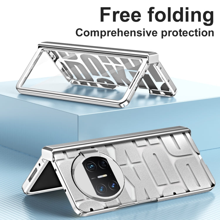 For Huawei Mate X3 Integrated Electroplating Folding Phone Case with Hinge(Silver) - Huawei Cases by PMC TechLife | Online Shopping South Africa | PMC TechLife | Buy Now Pay Later Mobicred